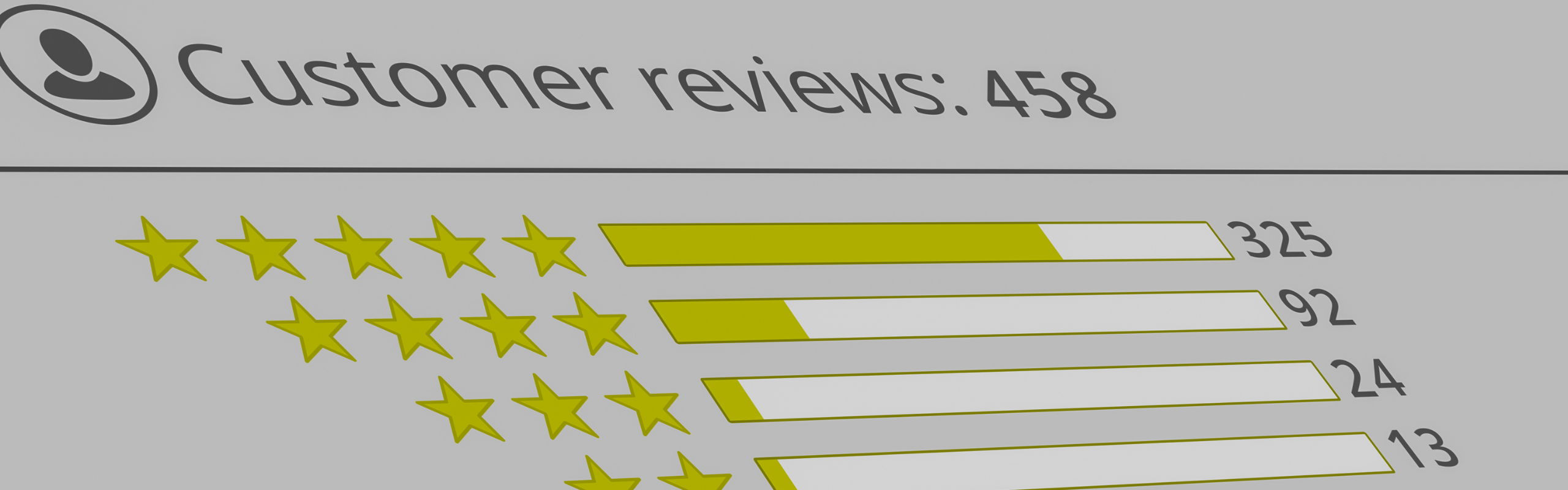 Customer review interface showing star ratings and review distribution