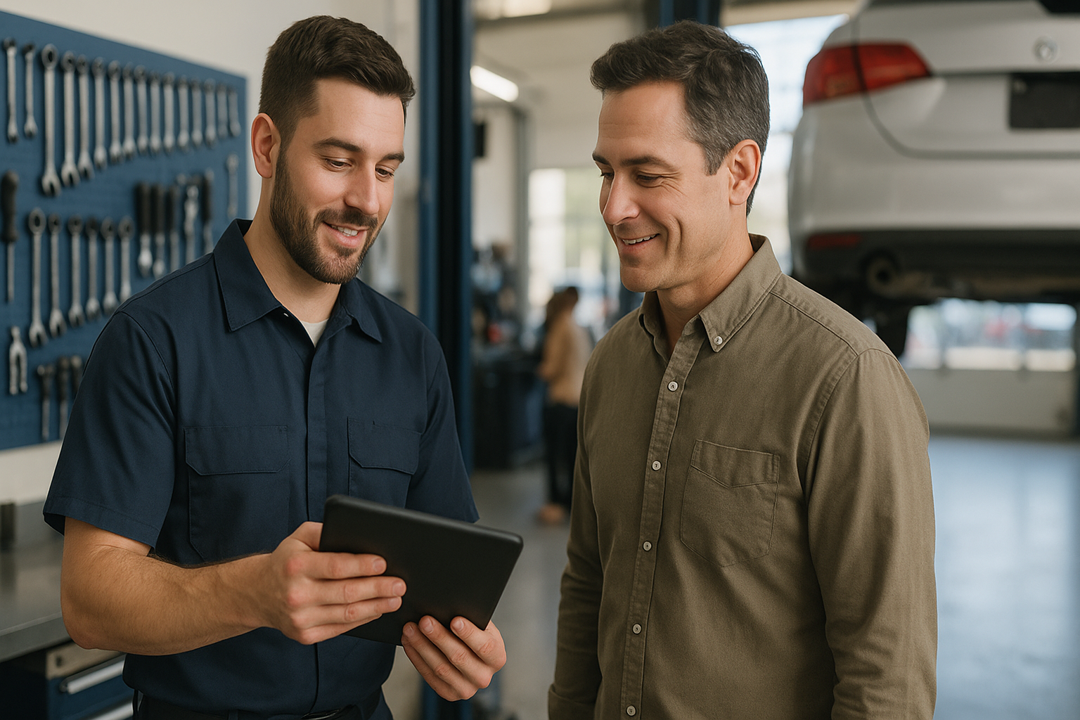 Auto repair shop interior